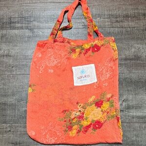 Soruka Floral Coral Tote Bag